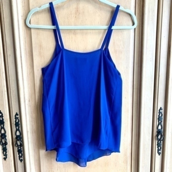ABS Denim Collection Layered Sheer Tank Royal Blue - Picture 2 of 3